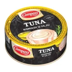 Tunjevina COMPASS komadi u ulju 160g slide slika