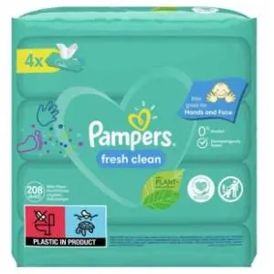 Vlažne maramice PAMPERS fresh clean 4x52kom slide slika