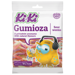 Gumene bombone KI-KI Sour worms 180g slide slika