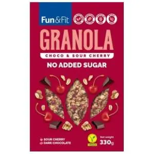 FUN & FIT ovsena granola čoko višnja 330g slide slika