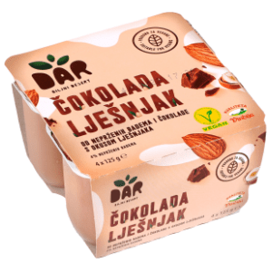 DAR biljni dezert čokolada lešnik 4x125g slide slika