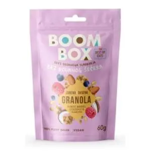 BOOM BOX ovsena granola šumsko voće kokos badem 60g slide slika
