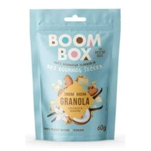 BOOM BOX ovsena granola kokos badem vanila čokolada 60g slide slika