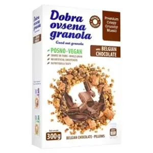 DOBRA ovsena granola belgijska čokolada 300g slide slika