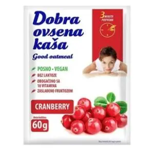 DOBRA ovsena kaša brusnica 60g slide slika