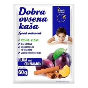 DOBRA ovsena kaša šljiva cimet 60g slide slika