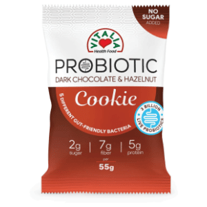 VITALIA probiotic cookie crna čokolada lešnik 55g slide slika