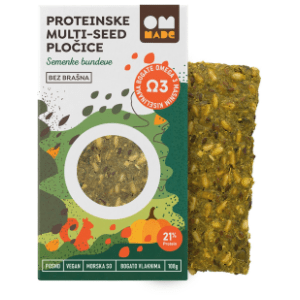 OM MADE proteinske multi seed pločice bez brašna bundeva 108g slide slika