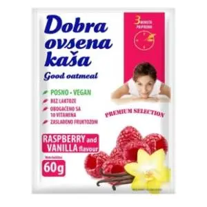 DOBRA ovsena kaša malina vanila 60g slide slika