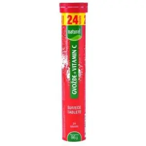 Šumeće tablete NATUREL gvožđe vitamin C 96g slide slika