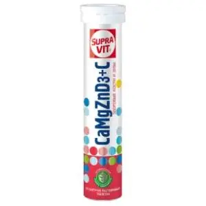 Šumeće tablete SUPRAVIT kalcijum Mg cink D3 vitamin C 80g slide slika