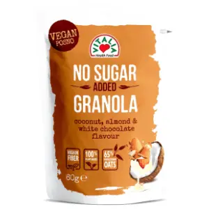 VITALIA Ovsena granola bela čokolada badem 60g slide slika