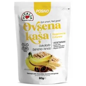 VITALIA ovsena kaša čokolada banana kinoa 60g slide slika