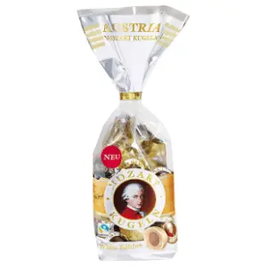 Bombonjere Mozart kugle kesa bela čokolada 231g slide slika