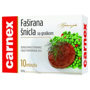 CARNEX Faširana šnicla sa graškom 400g slide slika