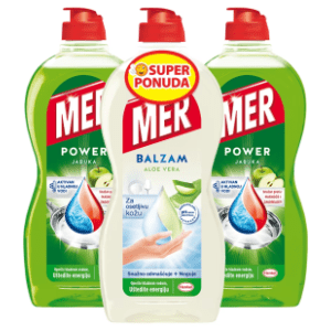 Deterdžent za posuđe MER Jabuka i aloe vera 3x450ml slide slika