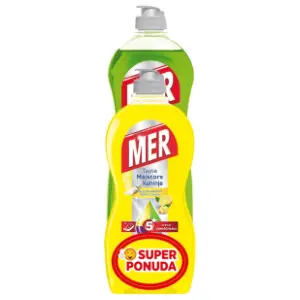 Deterdžent za posuđe MER Power jabuka 750ml + limun 450ml duopack slide slika