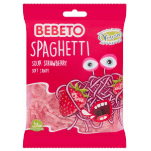 Gumene bombone BEBETO Spaghetti jagoda 80g slide slika