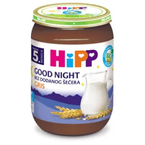 HIPP Kašica laku noć pšenični griz 190g slide slika