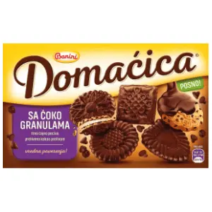 Keks BANINI Domaćica sa čoko granulama 200g slide slika