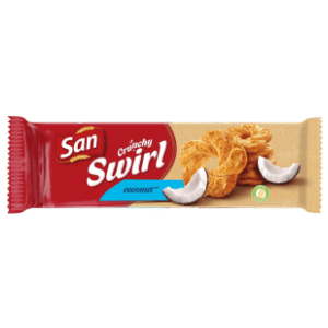 Keks SAN Crunchy swirl coconut 168g