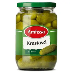 Krastavci AMFISSA pasterizovani 6-9cm 680g slide slika