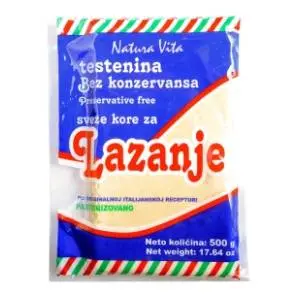 NATURA VITA Kore za lazanje sveže 500g slide slika