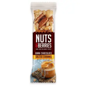NUTS & BERRIES Dark chocolate sour salted caramel 40g slide slika