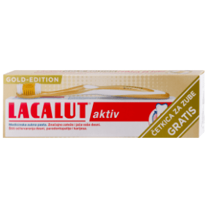 Pasta za zube LACALUT Aktiv 75ml + Gold četkica za zube gratis