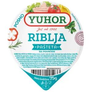 YUHOR Riblja pašteta sa povrćem 75g slide slika
