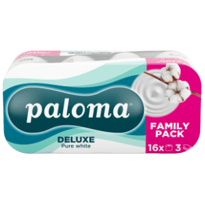 Toalet papir PALOMA Deluxe pure white 3sloja 16kom slide slika