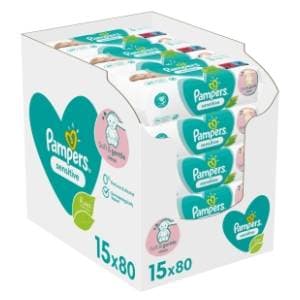 Vlažne maramice PAMPERS Sensitive 15x80kom slide slika