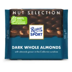 Crna čokolada RITTER SPORT badem 100g slide slika