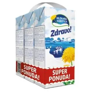 Dugotrajno mleko MLEKARA SUBOTICA Zdravo 2%mm 3x1l slide slika