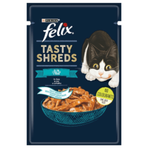 FELIX tasty shreds tuna komadi 80g slide slika