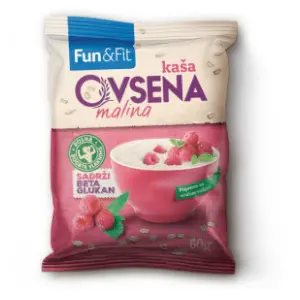 FUN & FIT ovsena kaša malina 60g slide slika