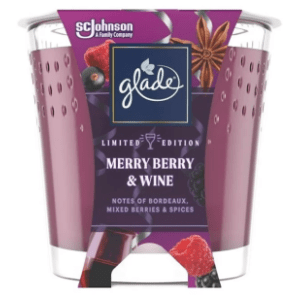 Sveća GLADE merry berry & wine 129g