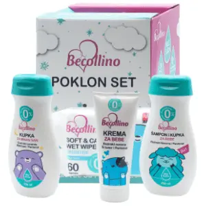 BECOLLINO poklon set (krema, šampon, kupka, vlažne maramice) slide slika