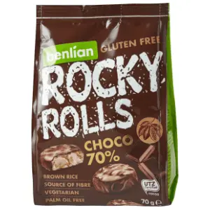 Galete BENLIAN Rocky rolls choco 70% 70g slide slika