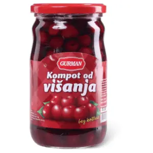 Kompot višnja bez koštice GURMAN 720g slide slika