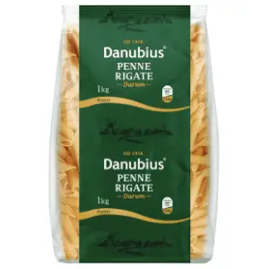 Testenina penne rigate durum DANUBIUS 1kg slide slika
