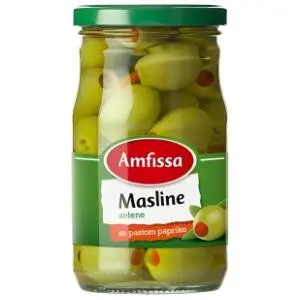 AMFISSA masline zelene sa paprikom 300g slide slika
