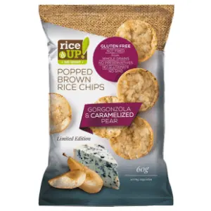 Pirinčani čips RICE UP gorgonzola karamelizovana kruška 60g slide slika