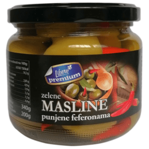 LIBERO premium zelene masline sa feferonama 340g slide slika