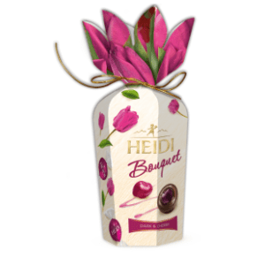 Bombonjera HEIDI Bouqet flower dark & cherry 120g slide slika