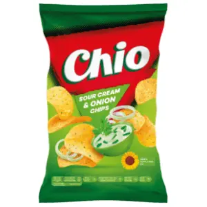 CHIO čips sour cream & onion 130g slide slika
