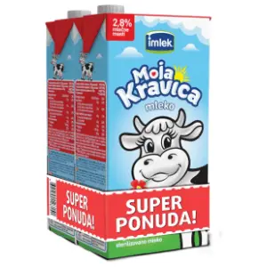 Dugotrajno mleko IMLEK Moja Kravica 2,8%mm 2x 1l slide slika