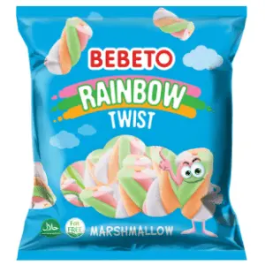 Gumene bombone BEBETO marshmallow rainbow twist 60g slide slika