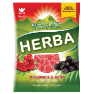 Gumene bombone HERBA brusnica acai 90g slide slika