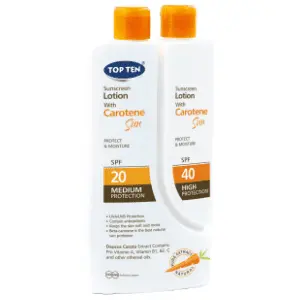 Losion za sunčanje TOP TEN Caroten (SPF20 100ml +SPF40 200ml) slide slika